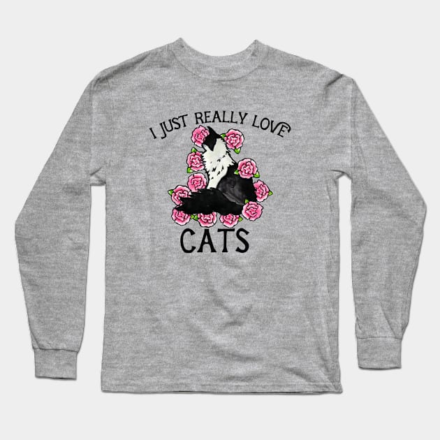 I just really love cats Long Sleeve T-Shirt by bubbsnugg